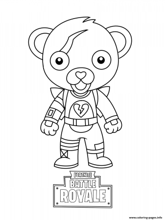 Cute Mini Cuddle Team Leader Fortnite Coloring Pages Printable