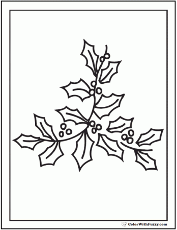 Sprig Of Holly Coloring Page