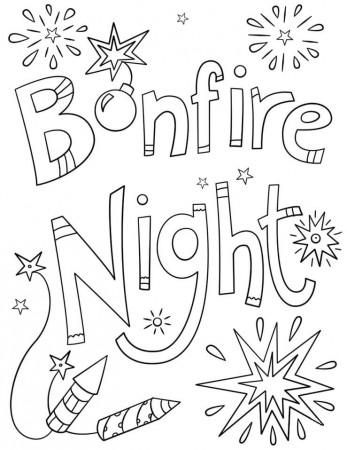 Bonfire Night Coloring Page - Free Printable Coloring Pages for Kids