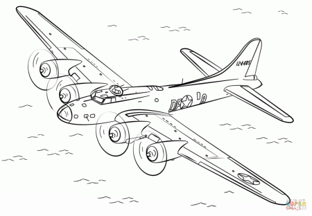 B-17 Flying Fortress coloring page | Free Printable Coloring Pages |  Airplane coloring pages, Coloring pages, Free printable coloring pages