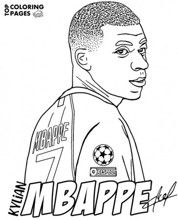 Kylian Mbappe printable coloring page - Topcoloringpages.net