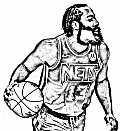 James Harden from Basket NBA coloring page