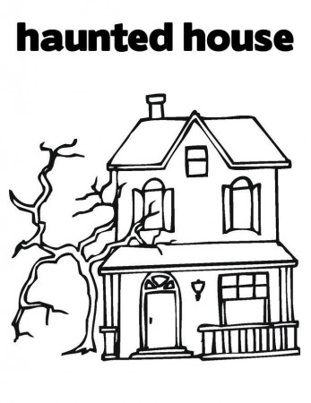 Haunted House Kids Halloween Coloring Pages Printable For ...