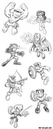 The Avengers Lego characters Superheroes coloring pages