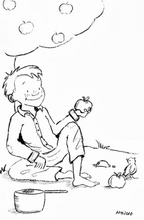 Free Printable Johnny Appleseed Coloring Pages - Coloring
