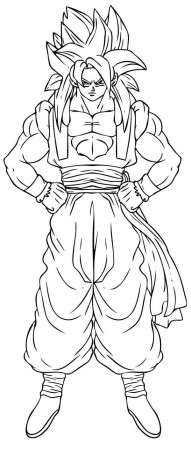 Goku Super Saiyan 4 Form in Dragon Ball Z Coloring Page: Goku ...