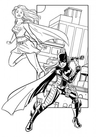 Batgirl and Supergirl Working Together Coloring Pages | Best Place ...