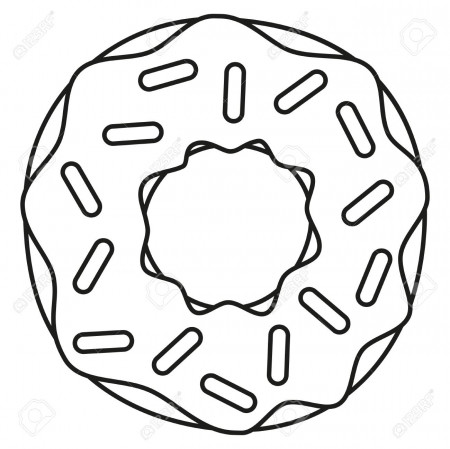 Coloring Pages : Donut Coloring Page Pages Line Art Black ...