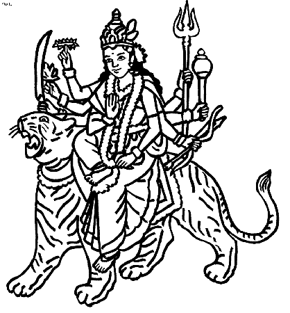clipart of maa durga Colouring Pages - ClipArt Best - ClipArt Best