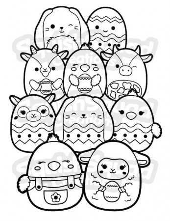 Squishmallow Cute Easter Coloring Page Printable Coloring - Etsy