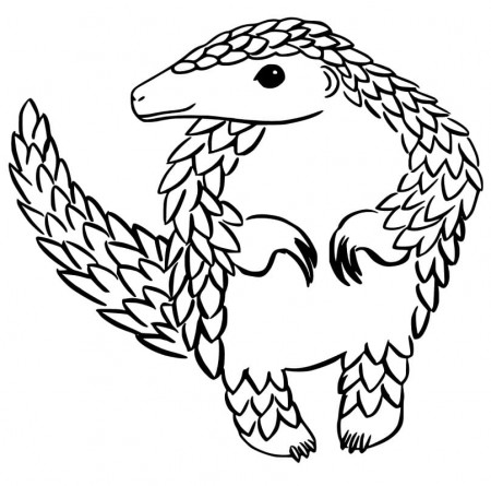 Happy Pangolin Coloring Page - Free Printable Coloring Pages for Kids