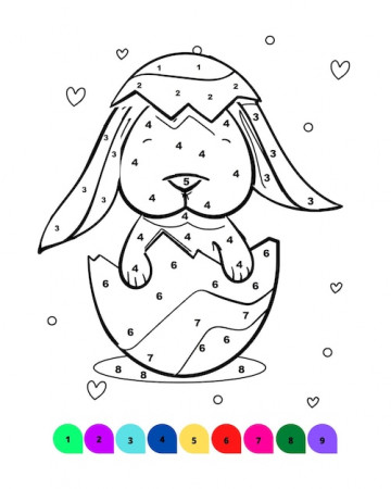 Premium Vector | Easter coloring pages easter color by number pages color  by number pages for kids