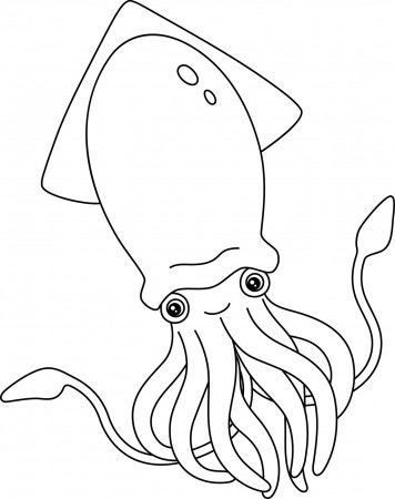 Giant Squid Coloring Page Isolated for Kids 5162922 Vector Art at Vecteezy