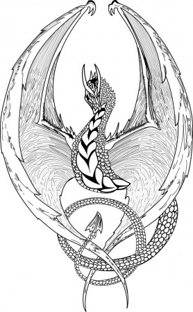 Fantasy Dragon Coloring Page - Free Printable Coloring Pages for Kids