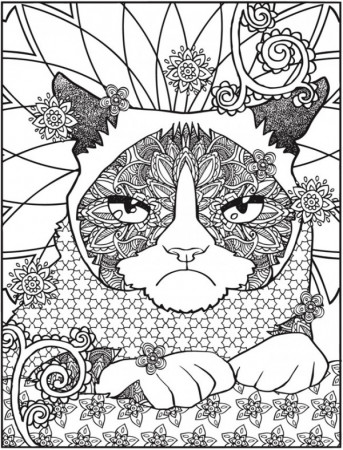Freebie: Grumpy Cat Coloring Page – Stamping