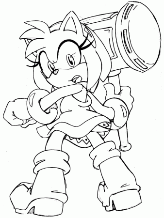 Sonic Boom - Amy Rose holds her huge hammer