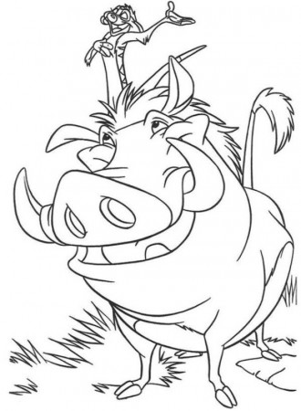 Pig Coloring Pages : Timon, Pumbaa And Zazu The Lion King Coloring ...