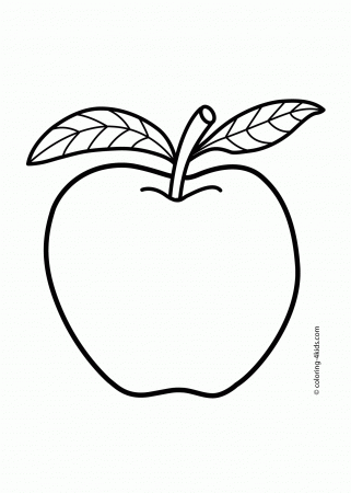 Apple Coloring Pages For Kids Fruits Coloring Pages Printables ...