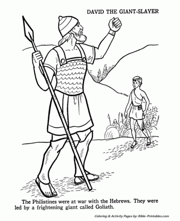 David and Goliath - Old Testament Coloring Pages | Bible-Printables