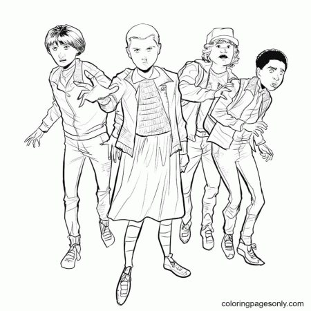 Eleven And friends from Stranger Things Coloring Pages - Stranger Things Coloring  Pages - Coloring Pages For Kids And Adults