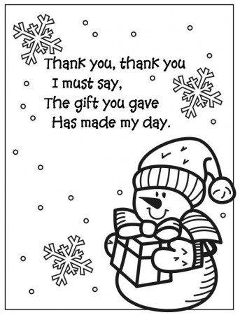 Snowman Thank You Poem and Coloring Page Activity | Thank you poems,  Snowman coloring pages, Preschool christmas