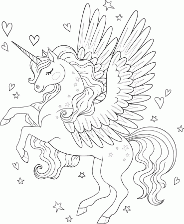 Unicorn with Flamboyant Wings Coloring Pages - Unicorn Coloring Pages - Coloring  Pages For Kids And Adults
