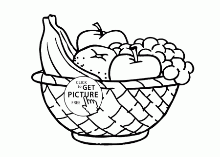 Fruit Basket Coloring Pages Printable - High Quality Coloring Pages
