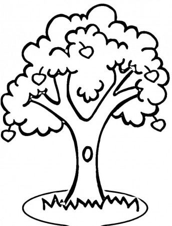 Apple Tree Coloring Page - Coloring Pages for Kids and for Adults
