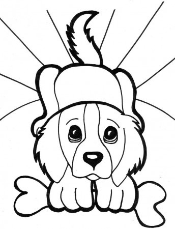 Fat dog with bone coloring pages free printable | Olivia's Puppy ...