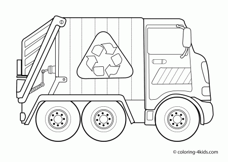 Garbage Truck Pictures To Color - Coloring Pages for Kids and for ...
