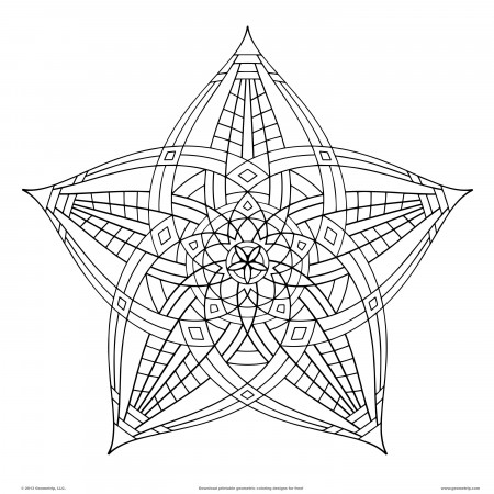 Geometric Design Coloring Pages for Adults, Coloring Pages ...