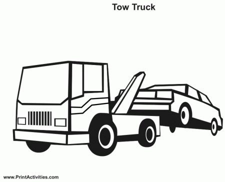 Tow Truck Coloring Page | Free Printable Truck Activity