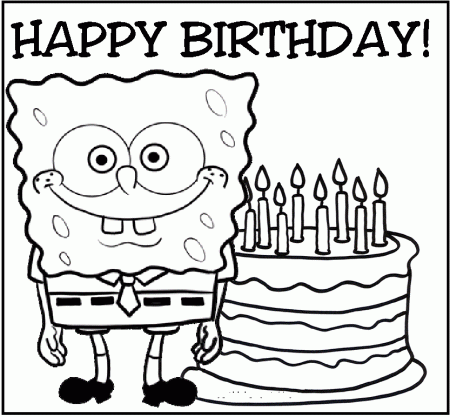 Happy Birthday For Spongebob Coloring Pages For Kids #ghZ ...