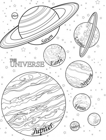 Free printable planet coloring page