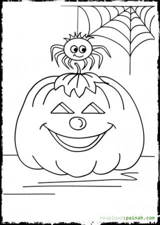 Cute Halloween Spider Coloring Page