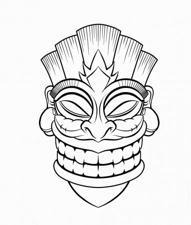 Hawaiian Tiki Mask Coloring Pages - High Quality Coloring Pages