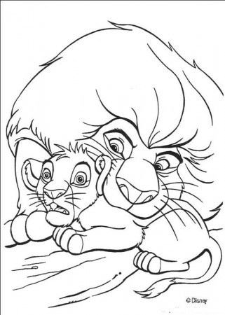The Lion King coloring pages - Mufasa Protects Simba