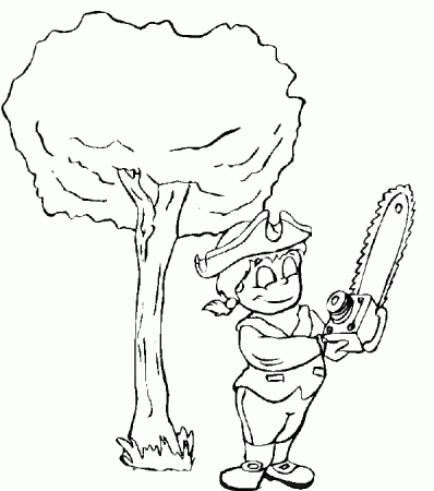 President's Day coloring page: This President's Day coloring page shows  George Washington getting ready to chop down the cherry tree! Celebrate  President's Day with our President's Day coloring pictures!
