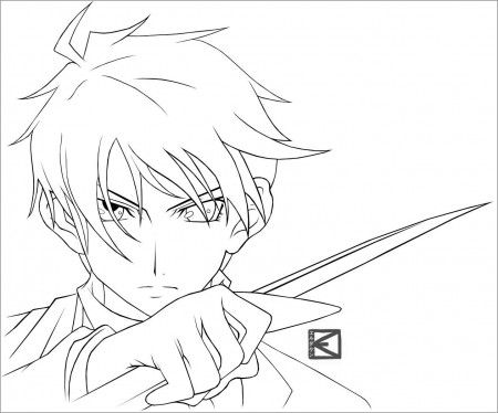 Anime Boy Coloring Pages Character - ColoringBay