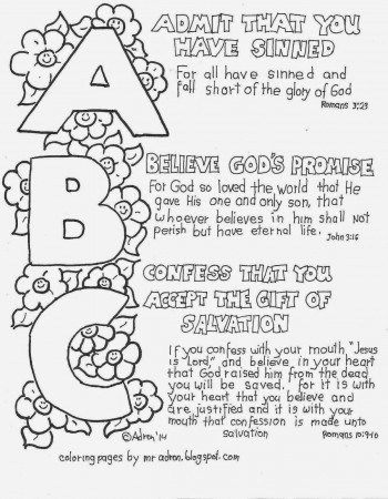 The ABC of the Gospel Coloring page. See more at my blogger:  http://coloringpagesbymradron.… | Childrens church lessons, Bible school  crafts, Bible lessons for kids