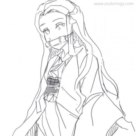 Demon Slayer Nezuko Coloring Pages - XColorings.com