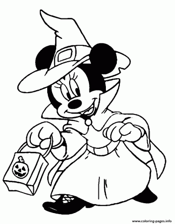 Print Minnie Mouse trick or treating disney halloween coloring pages | Halloween  coloring sheets, Disney halloween coloring pages, Halloween coloring pages