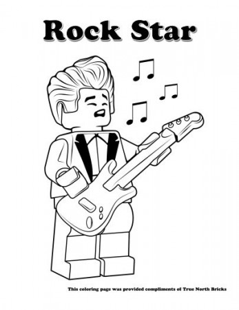 Coloring Page - Rock Star - True North Bricks | Star coloring pages, Lego coloring  pages, Coloring pages