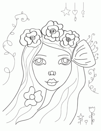 Whimsical Girl Printable Coloring Page - Whimsy Girl Coloring Page - The  Artisan Life