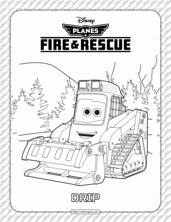 Disney Planes Fire and Rescue Drip Coloring Page