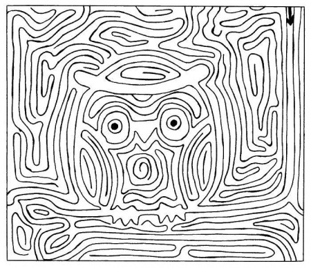 Online coloring pages Coloring page Labyrinth owl mazes, Download print coloring  page.