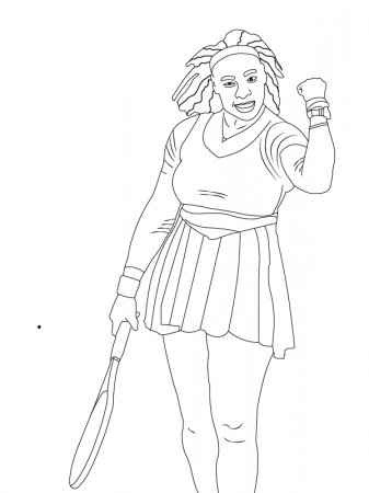 Serena Williams Winning Fist Pump Coloring Page - Free Printable Coloring  Pages for Kids