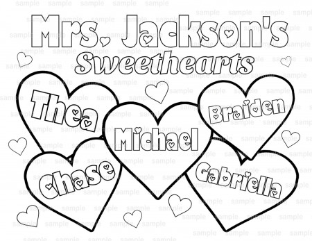 Valentine's Day Teacher's Classroom Coloring Page PDF - Etsy
