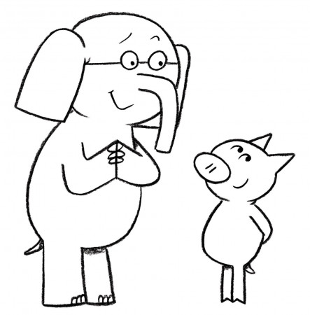 Elephant And Piggie Coloring Page | Piggie and elephant, Elephant coloring  page, Mo willems