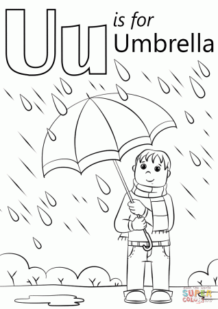 U is for Umbrella coloring page | Free Printable Coloring Pages